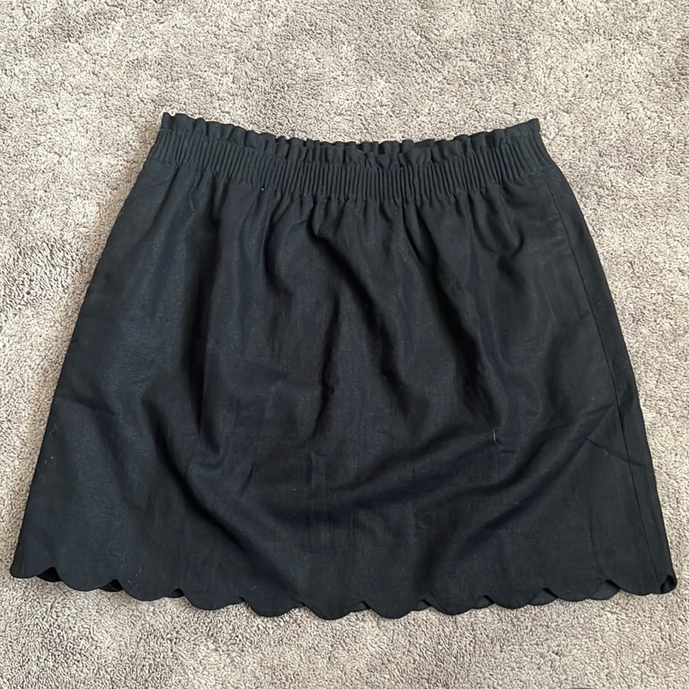JCREW • Linen, Scalloped hem Skirt